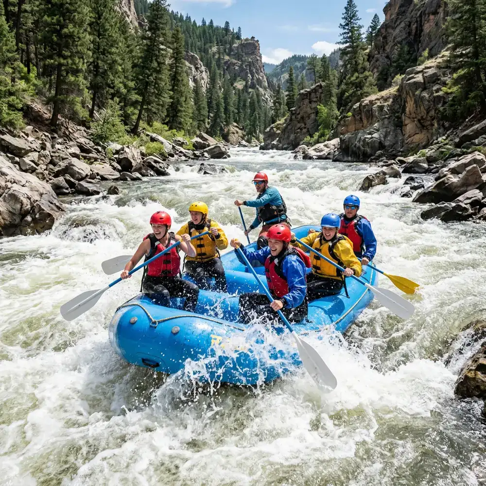 Thrilling water adventures on rushing river rapids
